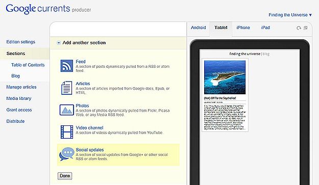Social updates selection