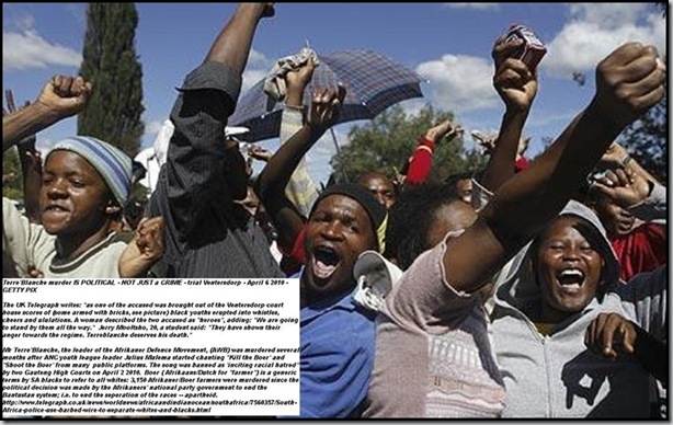 Kill Boer protesters supporting allgd murderers of EugeneTerreBlanche ventersdorp