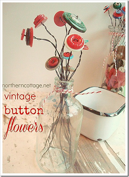 northern cottage vintage button flowers
