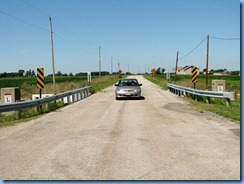 3985 Ohio - Lincoln Highway - dead end - 1930 concrete bridge and 2 concrete pillars with ceramic Lincoln Highway plaque