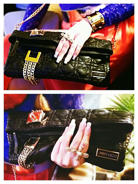 Jimmy Choo Clutch in black with gold chains