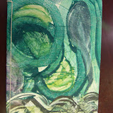 Front cover of my monoprinted art journal.