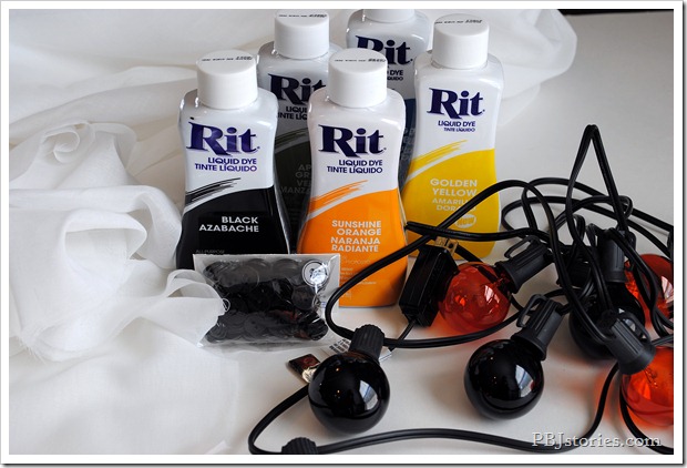 Halloween Garland with Rit Dye Materials