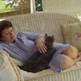 Bonnie and Grace in the screened porch.