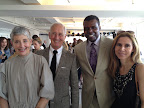 From left: Joan Pillow, owner of Impressions Bridal, and her husband, Mark Ingram, and Elena Karafotias.