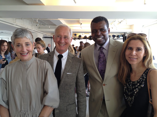 From left: Joan Pillow, owner of Impressions Bridal, and her husband, Mark Ingram, and Elena Karafotias.