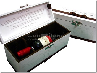 Caixa Mini vinho com fecho, Caixas para lembrança, Caixa para Padrinhos, Lembrança para Padrinhos