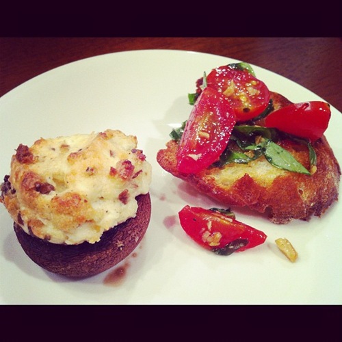 Bruschetta and stuffed mushrooms Life the Epic Journey 