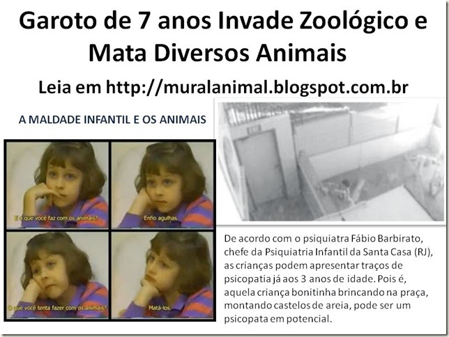 Garoto de 7 anos Invade Zoológico e Mata