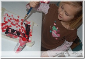 Painting a valentine canvas {A Sprinkle of This . . . . A Dash of That}