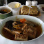 Omozakana: Simmed  Black Rockfish with simmered An Sauce, grilled Tofu and steamed Tawara Rice