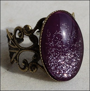 Silver Purple Ring Bronze Schnörkel