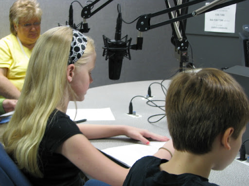 Getting ready to read on the final recording