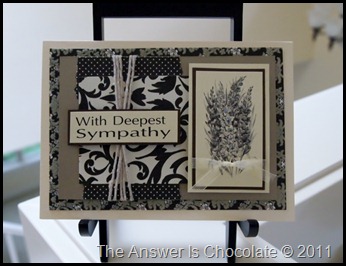 Black Cream Sympathy Card