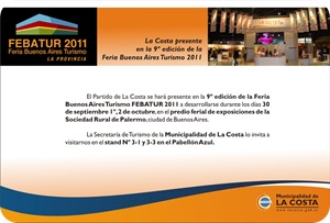La Costa participará de la edición 2011 de la Feria Buenos Aires Turismo
