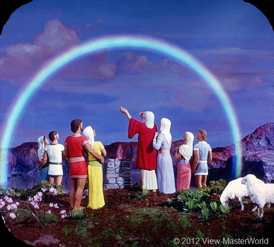 View-Master Noah's Ark (B851), Scene 21: The rainbow was God's token of love to mankind.