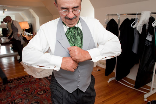 craig's dad showing off his cuff links.