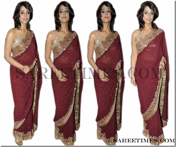 Mahie_Gill_Maroon_Saree