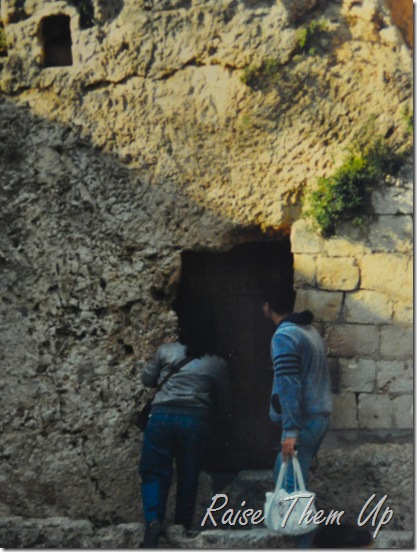 looking into tomb