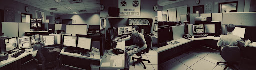 Several labs at the Springfield Weather Forecast Office.