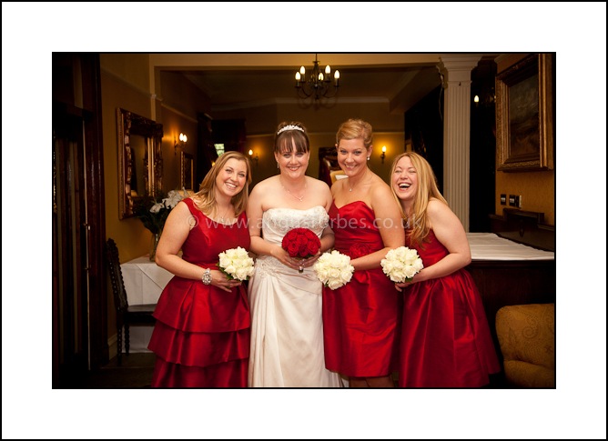 bridesmaids in scottish castle wedding