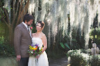 Kyle first saw his bride in the Spanish moss–filled courtyard of The Antebellum Guest House, the B&B where the duo stayed.