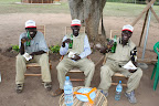 Workmen enjoying refreshments at Christmas Party