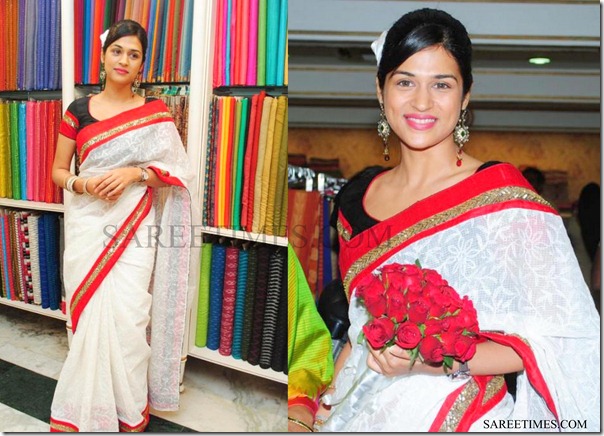 Shraddha_Das_White_Saree