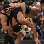197: #12 Scott Schiller (Minnesota) dec #6 Mario Gonzalez (Illinois) 4-2. Photo by Mark Beshey.v