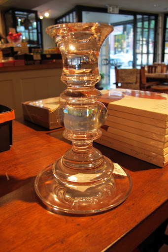 This glass candlestick has such an interesting profile.