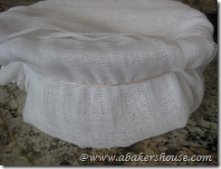 cheesecloth on bowl cheesecloth on bowl