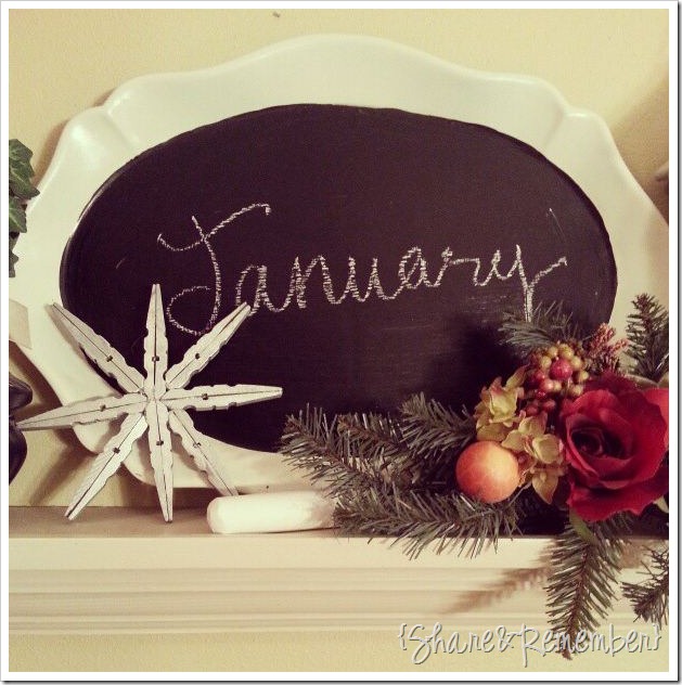January chalkboard plate