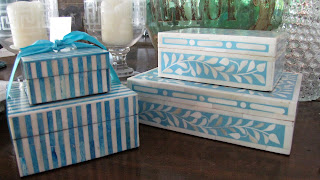 Bone Inlay Boxes
BOJR395 Stripe set of 2 $275.00
BOJ5958 Blue Leaf Small $275.00
BOJP959 Leaf Large $325.00