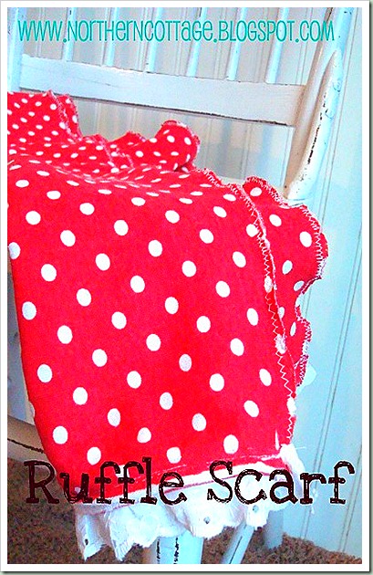 northern cottage red ruffle scarf