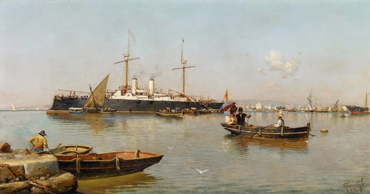 Museo Carmen Thyssen. Puerto de Malaga. 1896. Oleo de Guillermo Gomez Gil.jpg
