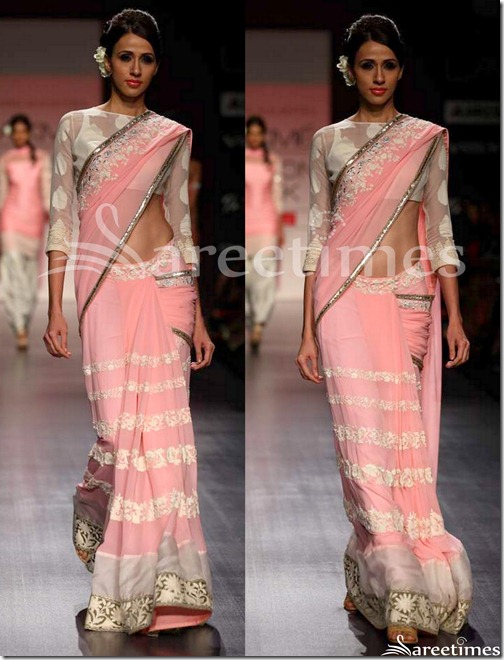 Manish_Malhotra_Pink_Georgette_Saree