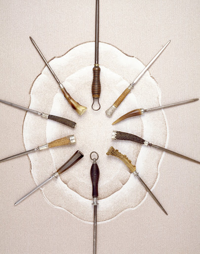 Most steels were sold as part of carving sets because of a love of matching flatware. The idea was that they would be used at the table to hone the knife in front of everyone -- a grand flourish to start off the ritual carving.