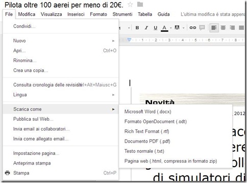 Salvare email Gmail in un documento di testo