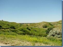 1629 Alberta Lethbridge - first view of High Level Bridge from Crowsnest Hwy 1629 Alberta Lethbridge - first view of High Level Bridge from Crowsnest Hwy