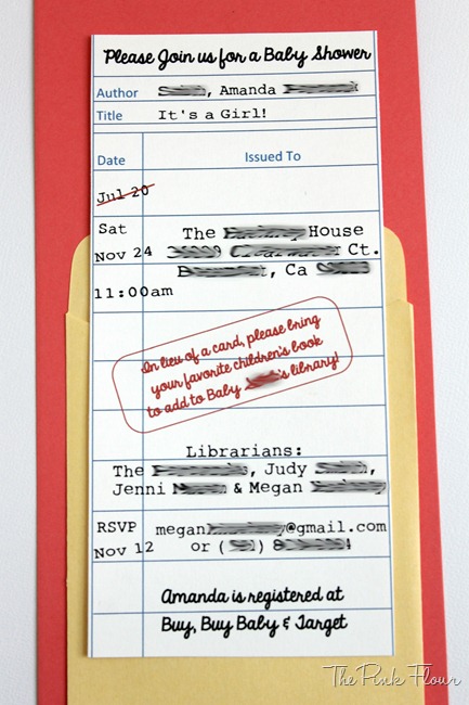 Library Card Invitation for Children's Books Baby Shower 2