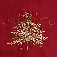 Burgundy Tree Skirt with Embroidery