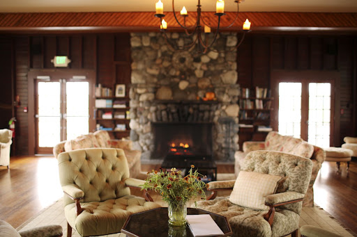 A roaring fireplace provided a great sitting area for guests inside, too.