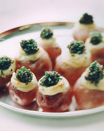 Twice-Cooked Potatoes with Caviar: This dish is an elegant, creative, and flavorful way to serve caviar. Twice-Cooked Potatoes with Caviar: This dish is an elegant, creative, and flavorful way to serve caviar.