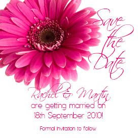 Hot Pink Gerbera - JPGS 1 Save the Date