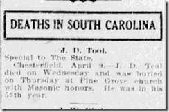 J. D. Teal Obit J. D. Teal Obit
