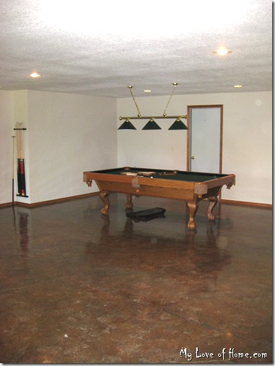 Painted Concrete Floor, Pool Table