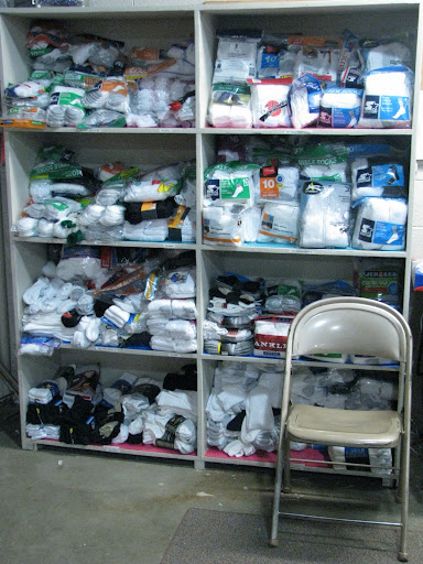 The Clothing Bank gathers socks of all colors and sizes. A large stock of socks is always needed. (Photo by: Kenrick Nobles)