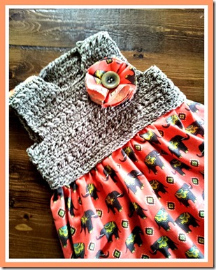 orange elephant crochet dress 3