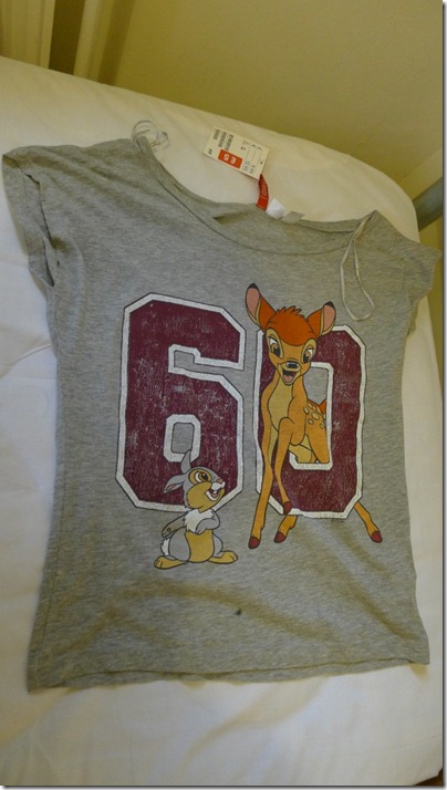 bambi cropped tee grey by h&m