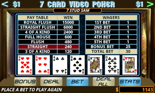 Seven Card Video Poker